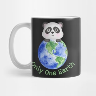 Cute Panda and Earth Save the Planet Mug